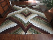 HANDMADE BARGELLO QUILT TOP EARTH TONE COLORS (UNFINISHED) NEW