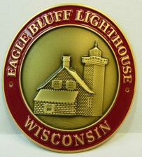 Eagle Bluff Lighthouse Wisconsin mount stocknagel hiking medallion G0302