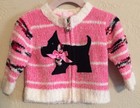 Baby Girl Scottie Dog Pink Jacket Size 3-6 Months Scottish Terrier Acrylic Soft