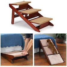 Pet Studio Dog Ramp Folds Flat Carpeted 3 Step Stairs