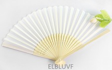 20 x Summer Ladies Hollow Outdoor Wedding Folding White Silk Fabric Hand Fans