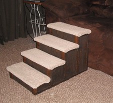 Wood Dog Pet 4 Step stairs 16 inch Many stain choices