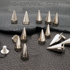 100 Pcs 13mm Diy Silver Cone Spots Metal Studs Leathercraft Rivets Bullet Spikes
