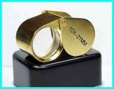 New 10x 21mm Gold Plated Jewelers Loupe Free Shipping