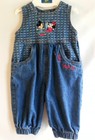 Disney Baby Girl Size 6-9 mos Outfit Blue Denim Jean Minnie Mouse Pink Buttons 