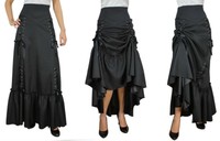 CST 3 Wege Gothic Rock Bodenlang Raffung Lolita Steampunk Burlesque Viktorian