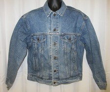 Vtg 80s 90s M 46" Levis Denim Jean Jacket Trucker Usa Ranch Country Distressed