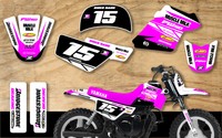 YAMAHA PW50 MOTOCROSS MX GRAPHICS DECAL KIT PEEWEE 50 PINK / WHITE