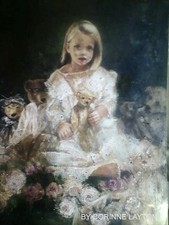 Teddies In The Garden Canvas Print 18"x 24" by Collectible Artist Corinne Layton