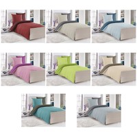 Bettwäsche 135 x 200 cm Baumwolle Renforce Bettgarnitur Bettbezug Uni WENDE Neu