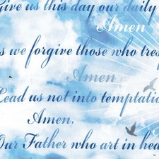Sky Lords Prayer State of Grace By the yard cotton print fabric