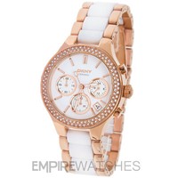 **NEW** DKNY LADIES CERAMIC CHRONOGRAPH ROSE GOLD WATCH NY8183 - RRP £259.00