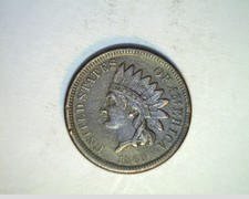 1860 Us Indian Head Cent, Circulated, Copper/Nickel (Us-5917)