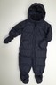 EUC Baby Gap 12-18 Months Warmest Down Fleece Lined Snowsuit Navy Blue Polka Dot