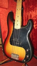 Vintage Original 1975 Fender Precision Bass Guitar Sunburst Finish Original Case