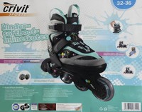 CRIVIT Kinder Softboot Inlineskates Inliner Gr. 29-33/32-36 Türkis ABEC-5 Kugel