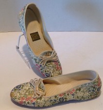 Vintage Daniel Green Glamour Ballet Slippers Lotus Champagne Sz 8 W Original Box