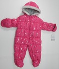 NWT CARTER'S Little Girl's 1 pc Snow Suit Pink with Silver Stars Size 3-6 Months