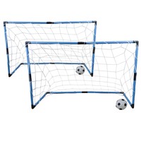4 TLG. FUßBALLTOR SOCCER SET 2x FUßBALLTOR INKL NETZ + 2x FUßBALL IN & OUTDOOR