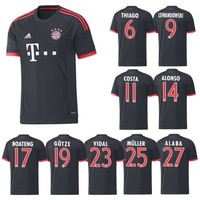 adidas FC Bayern München Trikot 3rd 2015/2016 dunkelblau/pink mit Beschriftung