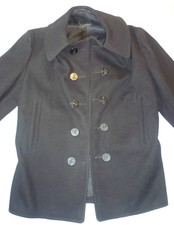 Vtg WW II ISSUE Worsted Wool Gentleman Winter Service US Military Navy Pea Coat