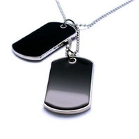 Partnerkette DOGTAG Dog Tag Armee SCHWARZ Partner Anhänger Schlüsselanhänger NEU