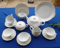 altes Teeservice Tee-/Kaffeekern  + Restgeschirr  weiß Goldrand 