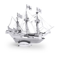 Metal Earth 3D Laserschnitt Metall Miniatur Modell Set Golden Hind Boot Schiff