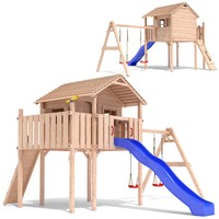 COLINO Spielturm Stelzenhaus Baumhaus Holzspielhaus Rutsche Schaukel Garten 