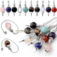 Natur Edelstein Pendel Weissagung Dowsing Chakra Anhänger Armreif Geschenk