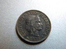 Antique Metal Coin Confederatio Helvetica 10 1882