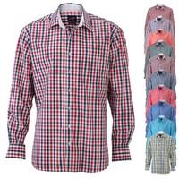 James & Nicholson Herren Men`s Checked Shirt Hemd kariert S M L XL XXL 3XL Neu