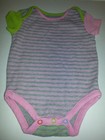 LOT of 2 one pieces STRIPES blue gray green pink H&M 3-6-9 months baby clothes