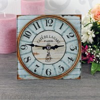 Glasuhr  15 x 15  Standuhr  Kaminuhr  Tischuhr  Küchenuhr  Uhr  Shabby  Vintage