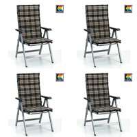 4 x Kettler Basic Plus Klappsessel mit Auflagen Gartenstuhl Multipositionssessel