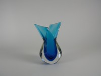 Seguso Vetri d' Arte Flavio Poli Design 50s 60s Vase Zipfelvase Murano 15 cm 