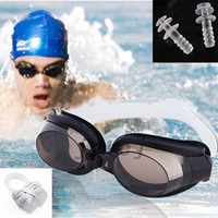 UV Schutzen Wasserdicht Schwimmbrille Nasenklammer Ohrstöpsel Schwimmen Zubehör
