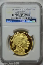 2012 W $50 Proof 1 Oz Gold Buffalo Ngc Pf70 Ucam First Releases
