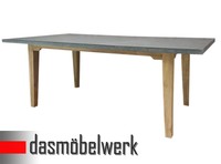 Gartentisch Esstisch 200 cm Holz Fieberzement Leichtbeton Industrie Design WOW 