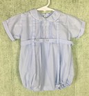 Feltman Brothers Boys 6M Bubble Romper Baby Blue Vintage-Style Boutique Onesie 6