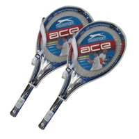 2 x SLAZENGER Tennisschläger Tennis Schläger Smash Griff L2 mit Box - Tasche 