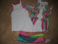 LUCKY In LOVE Tennisrock + 2 Tops (3-tlg.), Gr. S, weiß-bunt, neu