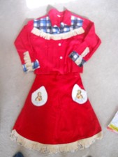 Vintage 1950s Annie Oakley Cowgirl Outfit Costume, Shirt and Skirt dress up