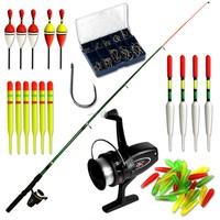 132tlg. Angel Set Zubehör Angelset Angelausrüstung Rute Rolle Pose Haken Stopper