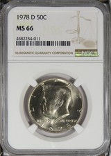 1978 D Kennedy Half Dollar Ngc Ms 66