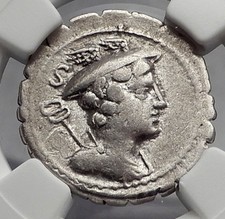 ODYSSEUS returns from ODYSSEY Dog 82BC Silver Roman Republic Coin NGC VF i59974