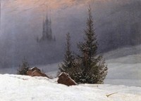 Winterlandschaft mit Kirche von Caspar David Friedrich | 50 x 60 cm | Ölgemälde