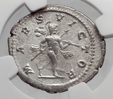 ELAGABALUS 218AD Rome MARS Authentic Ancient Silver Roman Coin Certif NGC i60207