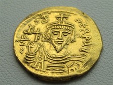 Focas . 602-610 Ancient Roman Gold Solidus coin . Phocas Byzantine Nice!