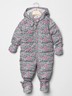 Baby Gap NWT Floral Warmest Down Fill Snowsuit Mittens Booties 0-6 6-12 $88
